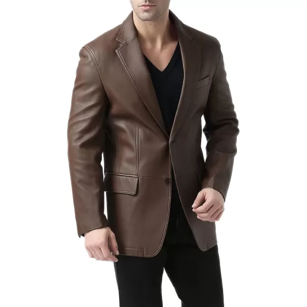 BGSD Men Grant 2Button Leather Blazer Lambskin Sport Coat Jacket Regular Big amp Tall and ShortEspresso