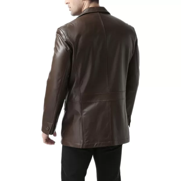 BGSD Men Grant 2Button Leather Blazer Lambskin Sport Coat Jacket Regular Big amp Tall and ShortEspresso