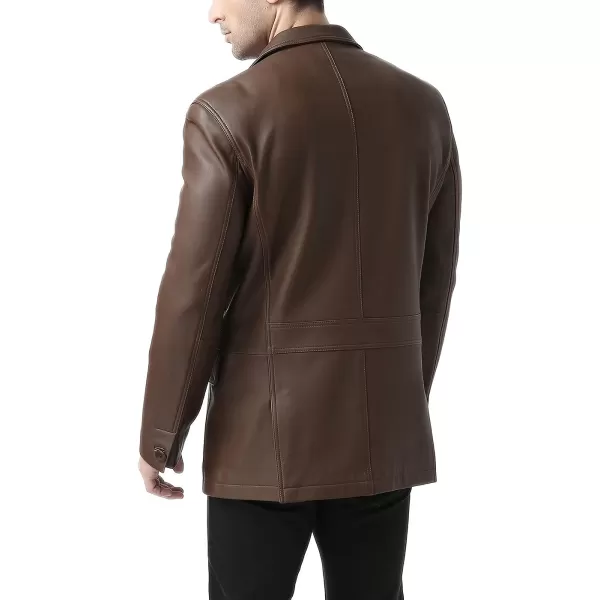 BGSD Men Grant 2Button Leather Blazer Lambskin Sport Coat Jacket Regular Big amp Tall and ShortEspresso