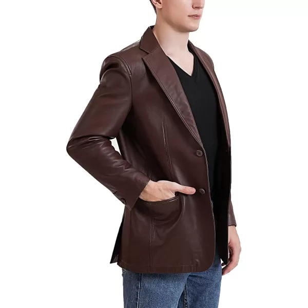 BGSD Men Grant 2Button Leather Blazer Lambskin Sport Coat Jacket Regular Big amp Tall and ShortHazelnut