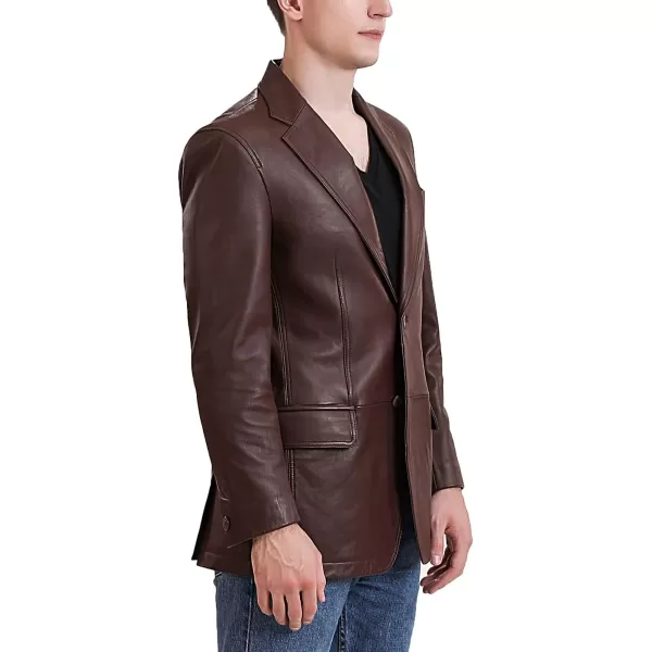 BGSD Men Grant 2Button Leather Blazer Lambskin Sport Coat Jacket Regular Big amp Tall and ShortHazelnut