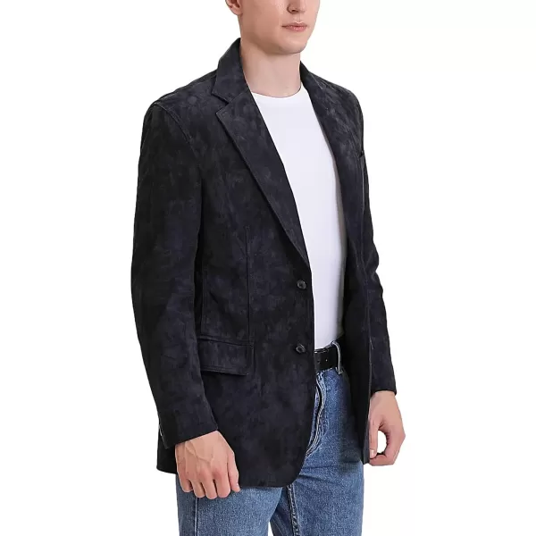 BGSD Men Grant 2Button Leather Blazer Lambskin Sport Coat Jacket Regular Big amp Tall and ShortSuede Black