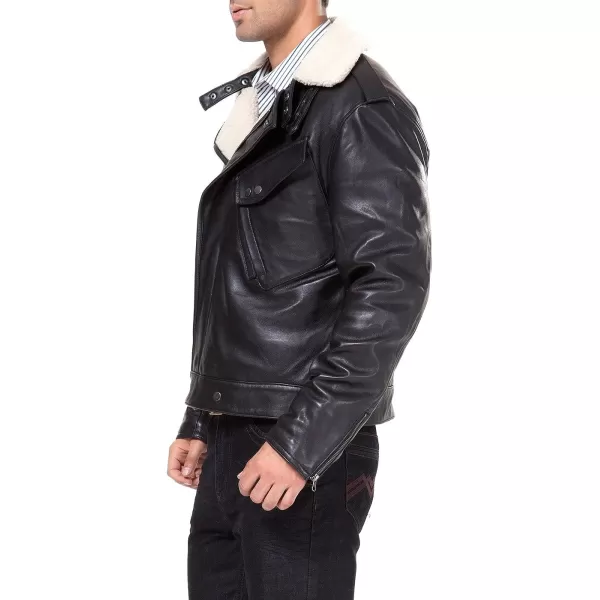 BGSD Men Grant New Zealand Lambskin Leather Motorcycle JacketBlack