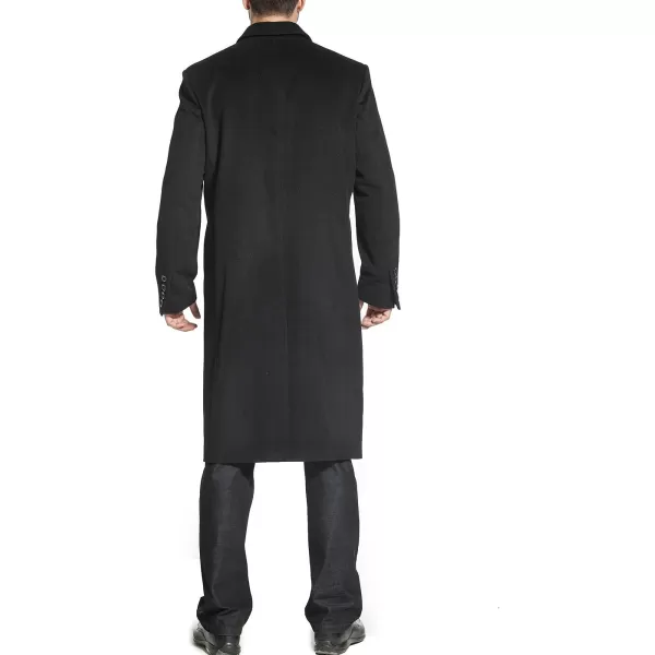 BGSD Men Henry Cashmere Wool Blend Long Walking Coat  Regular Big amp Tall and ShortBlack