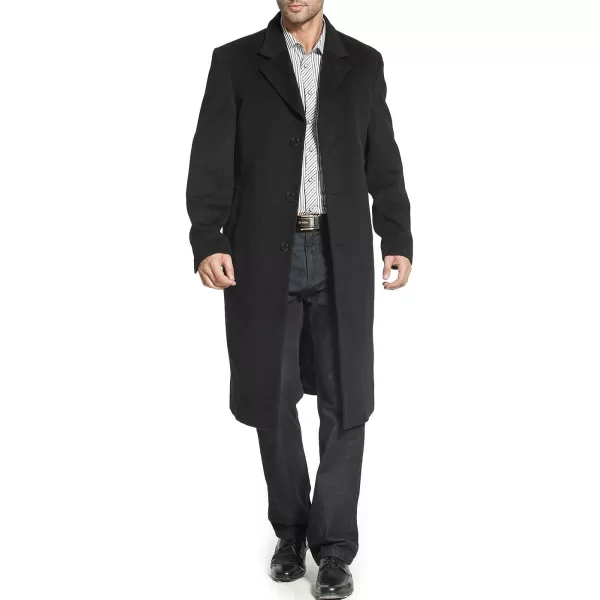 BGSD Men Henry Cashmere Wool Blend Long Walking Coat  Regular Big amp Tall and ShortBlack