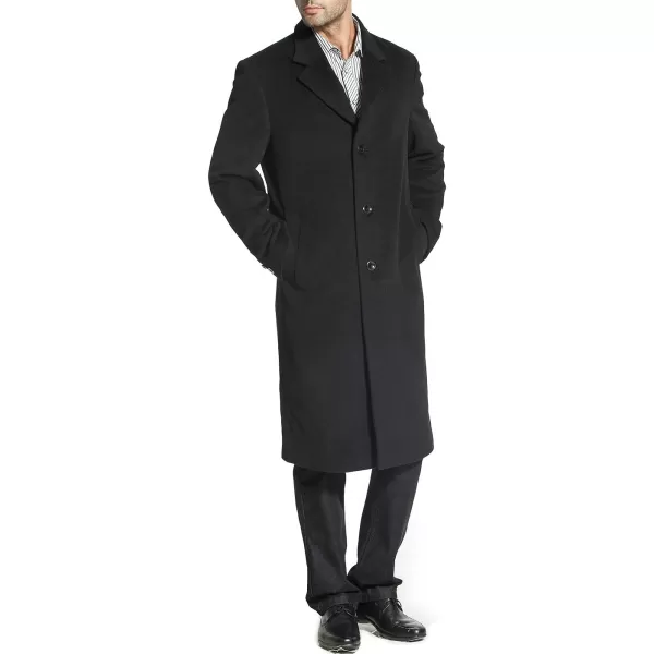 BGSD Men Henry Cashmere Wool Blend Long Walking Coat  Regular Big amp Tall and ShortBlack