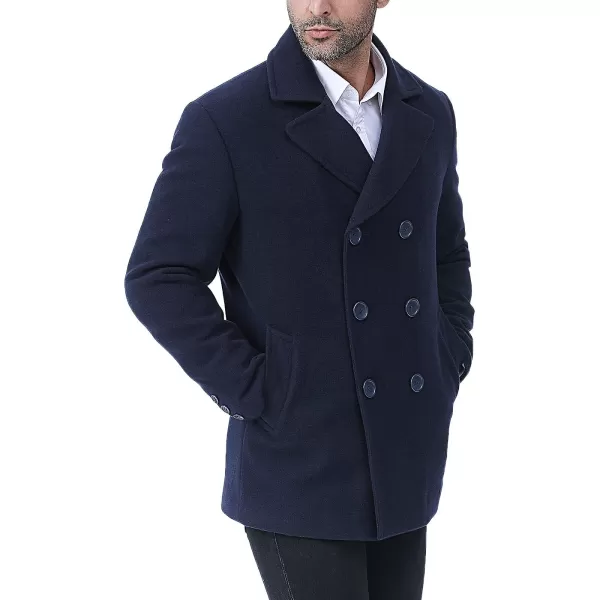 BGSD Men Hugh Wool Blend Pea Coat  Regular Big amp Tall and ShortNavy