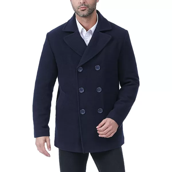 BGSD Men Hugh Wool Blend Pea Coat  Regular Big amp Tall and ShortNavy