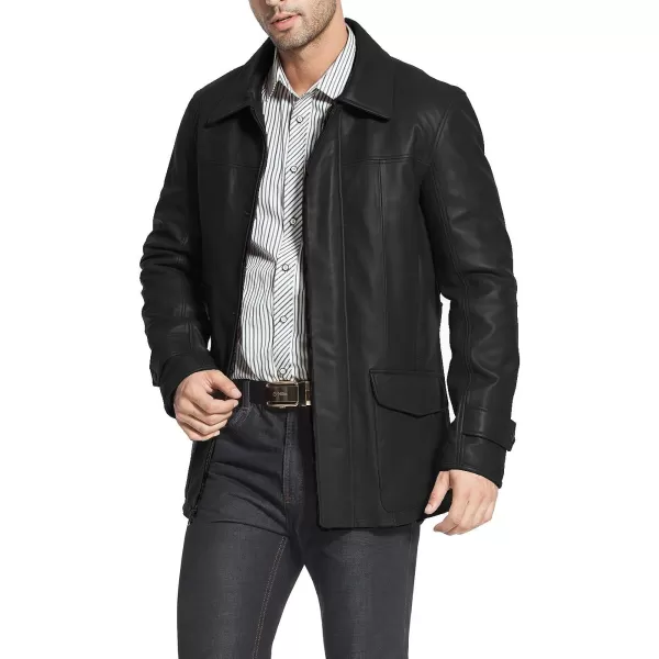 BGSD Men Hunter Lambskin Leather Coat Regular Tall and ShortBlack