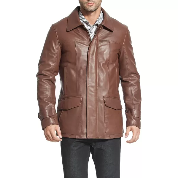 BGSD Men Hunter Lambskin Leather Coat Regular Tall and ShortHazelnut