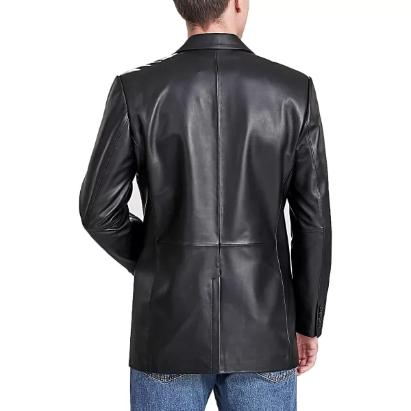 BGSD Men John 1Button Leather Blazer Lambskin Sport Coat Jacket Regular Big amp Tall and ShortBlack