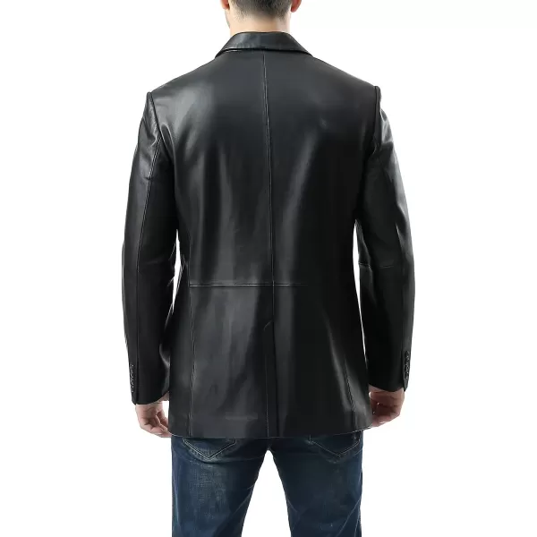 BGSD Men John 1Button Leather Blazer Lambskin Sport Coat Jacket Regular Big amp Tall and ShortBlack