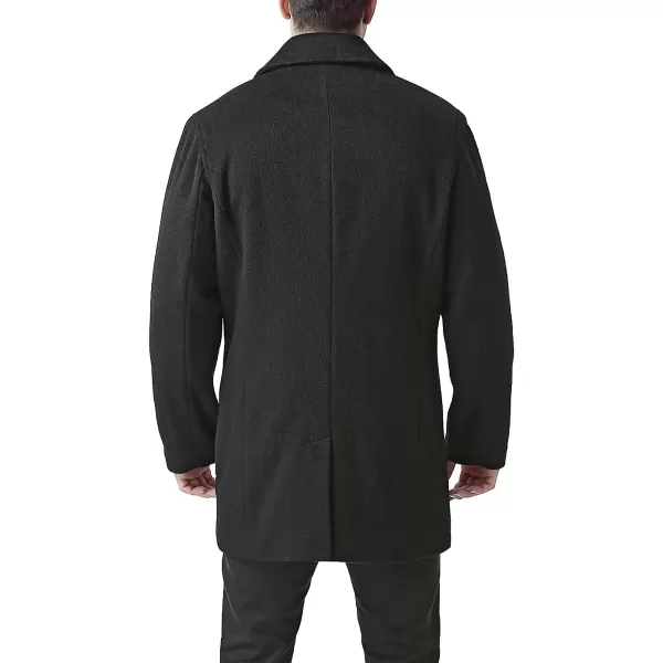 BGSD Men John Wool Blend Car Coat with Removable Bib  Regular Big amp Tall and ShortBlack