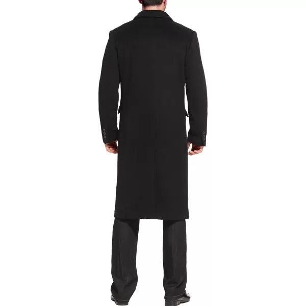 BGSD Men Josh Cashmere Wool Blend Double Breasted Walking CoatBlack