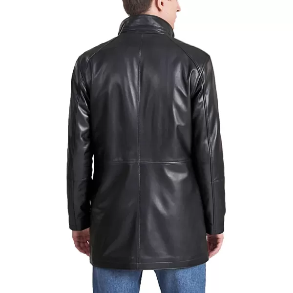 BGSD Men Kyle New Zealand Lambskin Leather Car CoatBlack