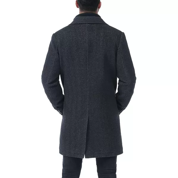 BGSD Men Leon Herringbone Wool Blend Coat with Removable Bib  Regular Big amp Tall and ShortBlack