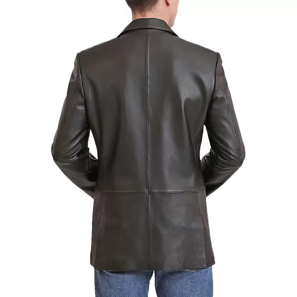 BGSD Men Leroy 3Button Leather Blazer Lambskin Sport Coat Jacket Regular Big amp Tall and ShortDark Brown