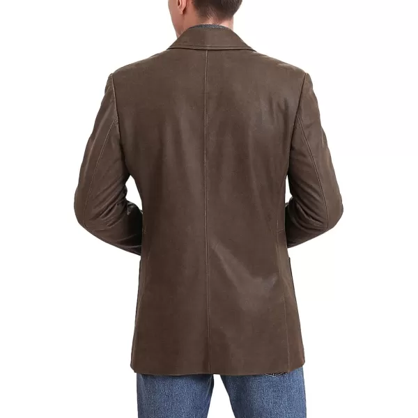 BGSD Men Luke 2Button Distressed Leather Blazer Cowhide Sport Coat Jacket Regular and Big amp TallDistressed Brown