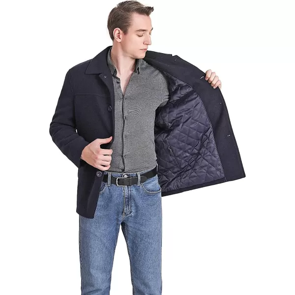 BGSD Men Matthew Wool Blend Car Coat  Regular and Big amp TallNavy