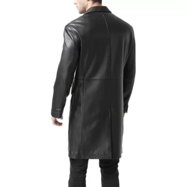 BGSD Men New Zealand Lambskin Leather Long Coat Regular amp TallBlack