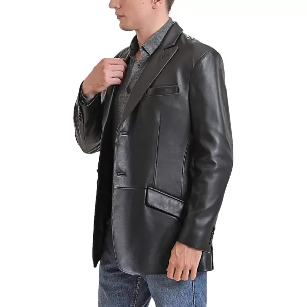 BGSD Men Noah 2Button Leather Blazer Lambskin Sport Coat Jacket Regular Big amp Tall and ShortBlack