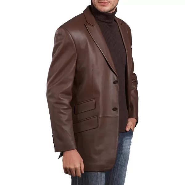 BGSD Men Noah 2Button Leather Blazer Lambskin Sport Coat Jacket Regular Big amp Tall and ShortEspresso