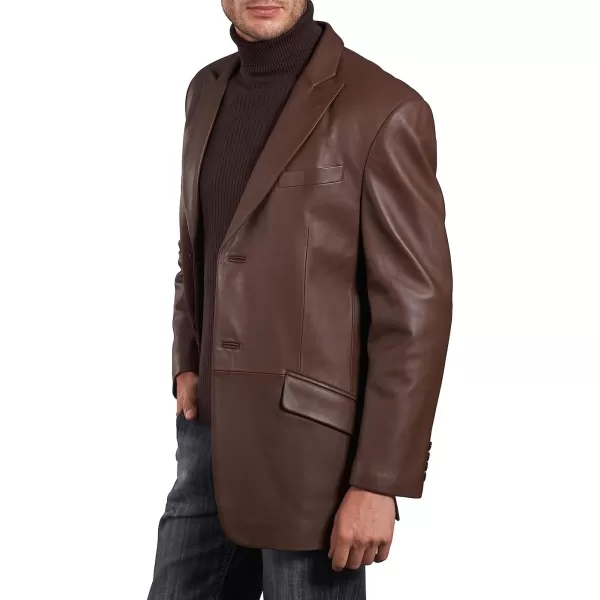 BGSD Men Noah 2Button Leather Blazer Lambskin Sport Coat Jacket Regular Big amp Tall and ShortEspresso