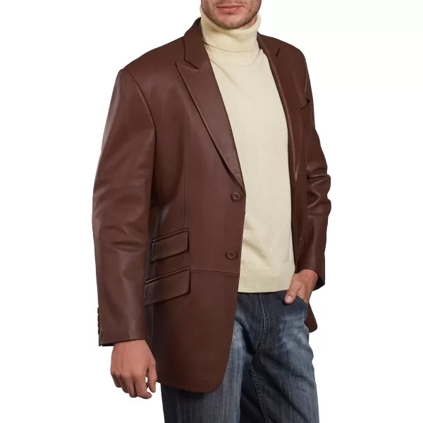 BGSD Men Noah 2Button Leather Blazer Lambskin Sport Coat Jacket Regular Big amp Tall and ShortHazelnut