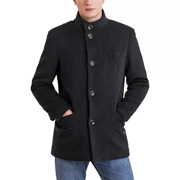 BGSD Men Perry Cashmere Wool Blend City Coat  Regular and Big amp TallBlack