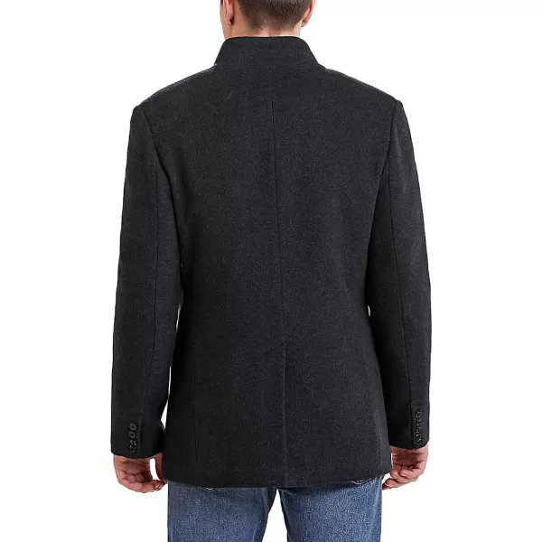 BGSD Men Perry Cashmere Wool Blend City Coat  Regular and Big amp TallBlack