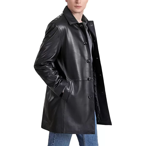 BGSD Men Peter ThreeQuarter Lambskin Leather Car Coat Regular Big amp Tall and ShortBlack