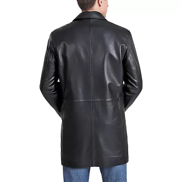 BGSD Men Peter ThreeQuarter Lambskin Leather Car Coat Regular Big amp Tall and ShortBlack