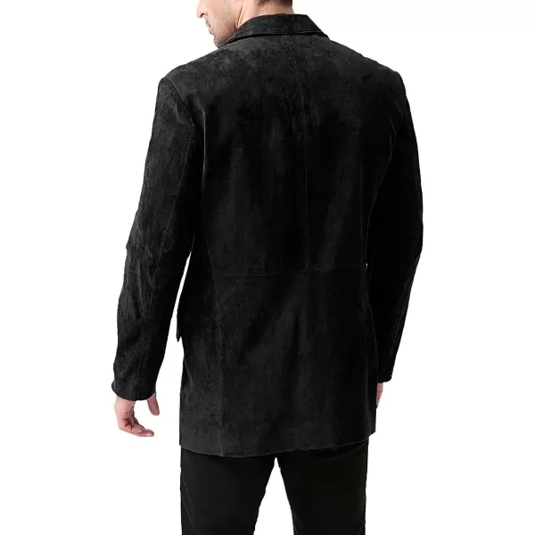 BGSD Men Robert 3Button Leather Blazer Suede Sport Coat Jacket Regular Big amp Tall and ShortBlack