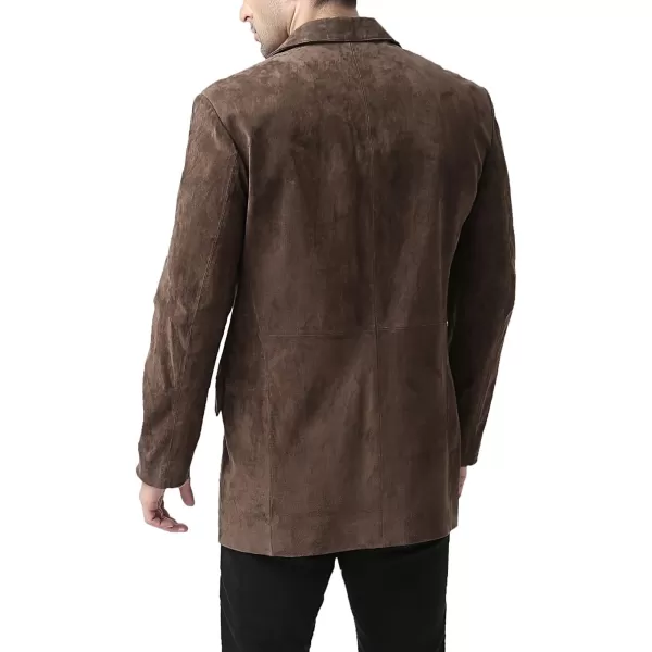 BGSD Men Robert 3Button Leather Blazer Suede Sport Coat Jacket Regular Big amp Tall and ShortBrown