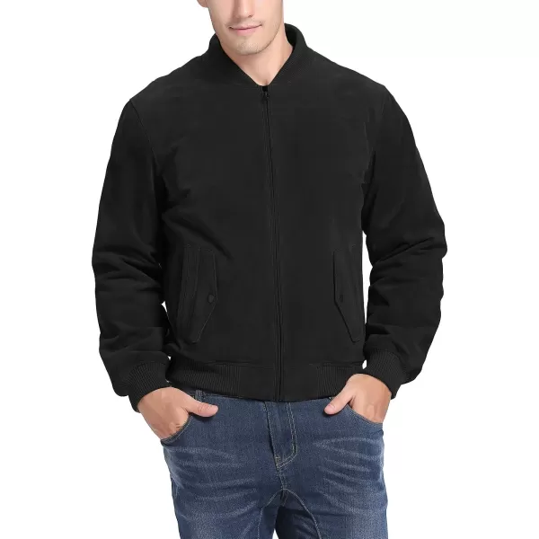 BGSD Men Urban Leather Bomber Jacket Regular and Big amp TallBlack