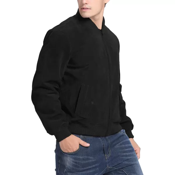 BGSD Men Urban Leather Bomber Jacket Regular and Big amp TallBlack