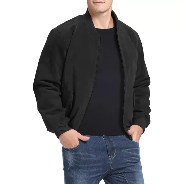 BGSD Men Urban Leather Bomber Jacket Regular and Big amp TallBlack