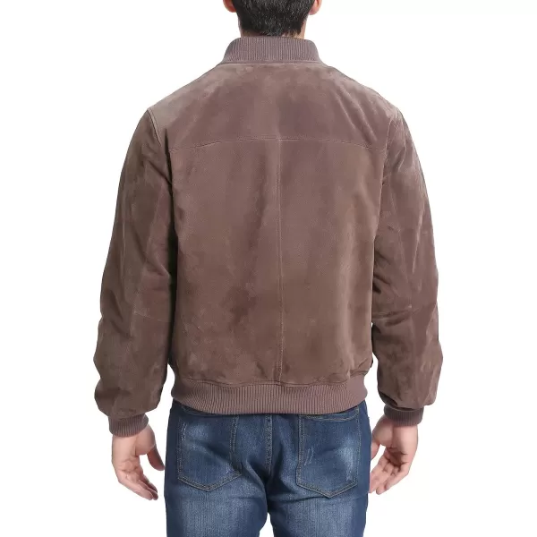 BGSD Men Urban Leather Bomber Jacket Regular and Big amp TallBrown