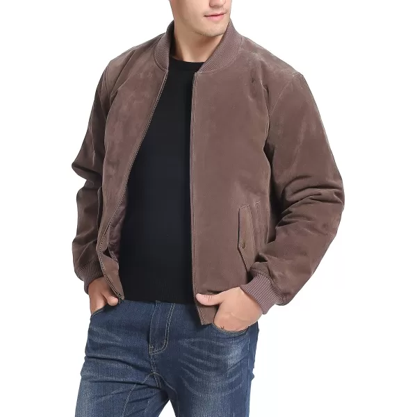 BGSD Men Urban Leather Bomber Jacket Regular and Big amp TallBrown