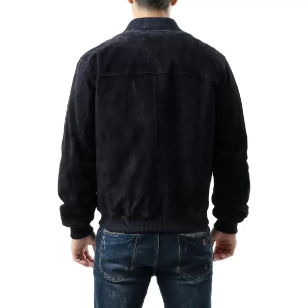 BGSD Men Urban Leather Bomber Jacket Regular and Big amp TallNavy