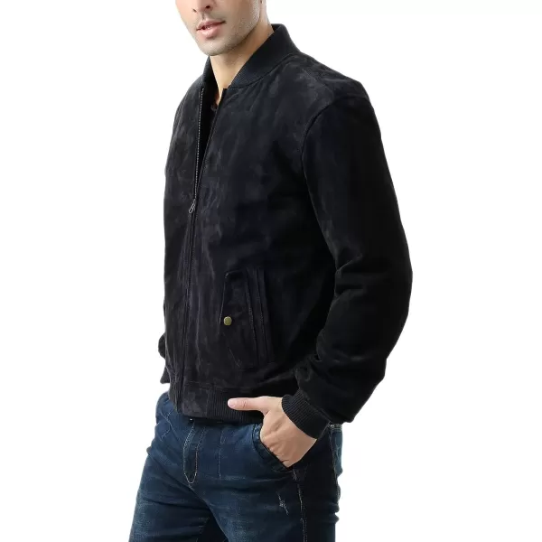 BGSD Men Urban Leather Bomber Jacket Regular and Big amp TallNavy