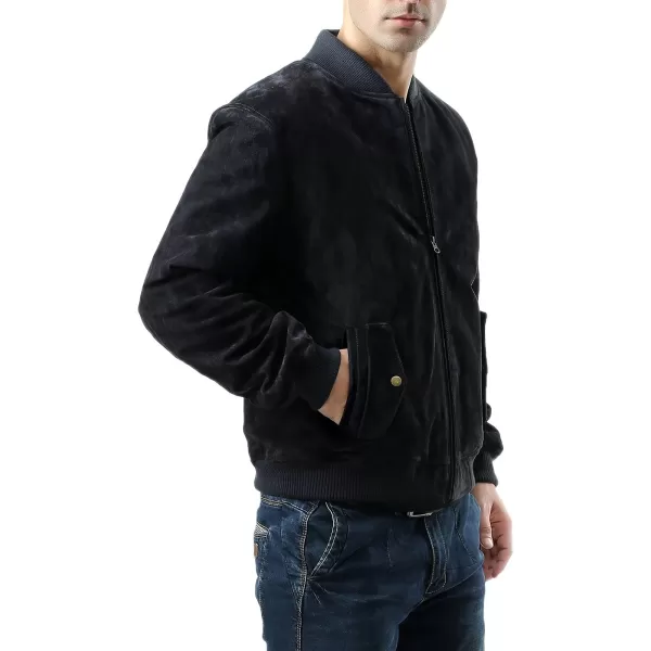 BGSD Men Urban Leather Bomber Jacket Regular and Big amp TallNavy