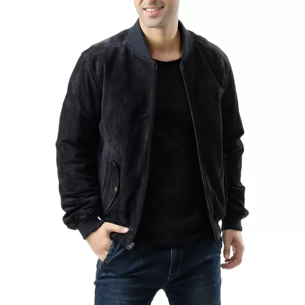 BGSD Men Urban Leather Bomber Jacket Regular and Big amp TallNavy