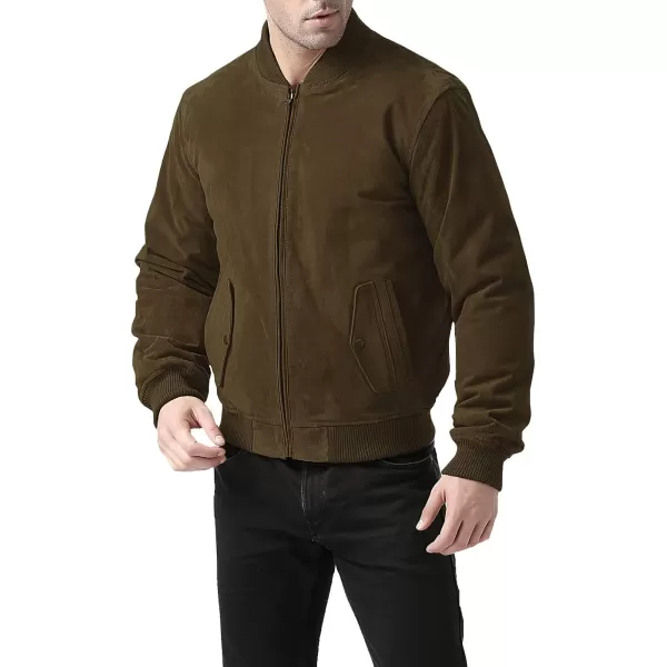 BGSD Men Urban Leather Bomber Jacket Regular and Big amp TallTobacco