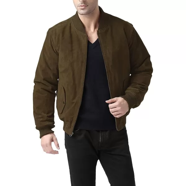 BGSD Men Urban Leather Bomber Jacket Regular and Big amp TallTobacco