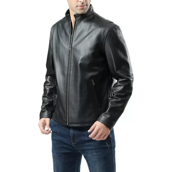 BGSD Men Urban Motorcycle Leather JacketBlack