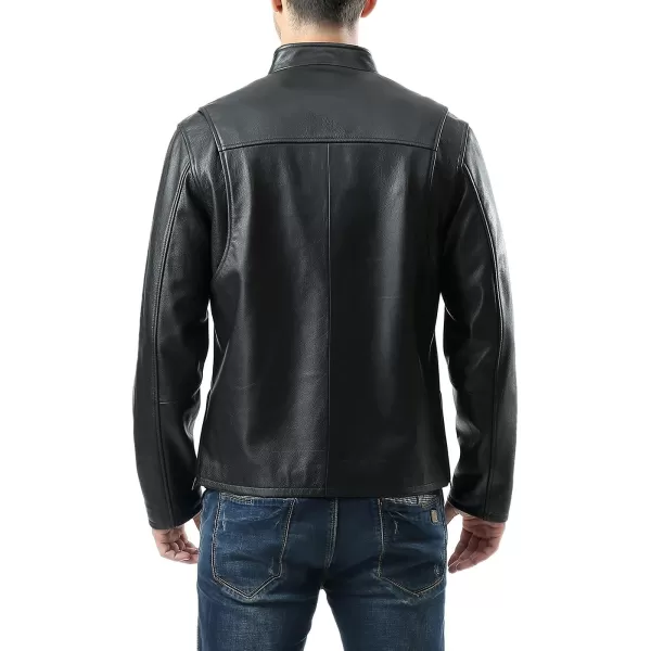 BGSD Men Urban Motorcycle Leather JacketBlack