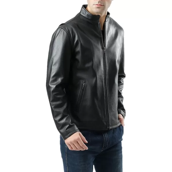 BGSD Men Urban Motorcycle Leather JacketBlack