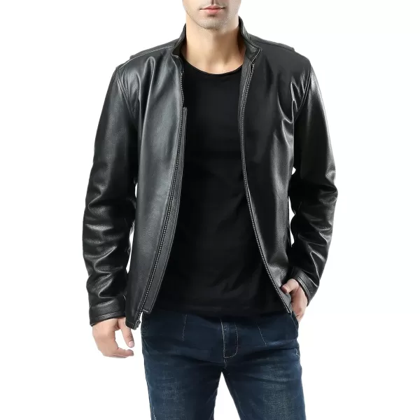 BGSD Men Urban Motorcycle Leather JacketBlack