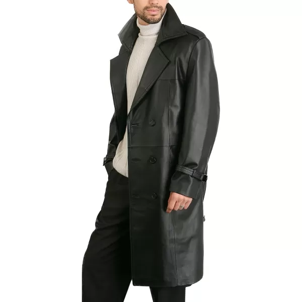 BGSD Men Xander Classic Leather Long Trench Coat Regular Big amp Tall and ShortBlack